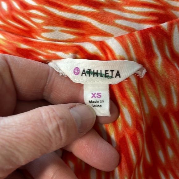 Athleta Orange and White Reef Print Tank Dress Size XS - Picture 8 of 10